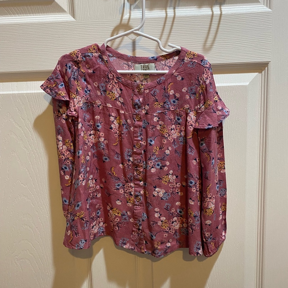 True Craft Girls Floral Top NWOT Pink 4t